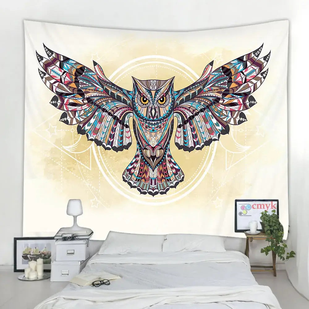 Beige Mandala Wall Tapestry