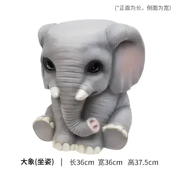 Gray Elephant Footstool