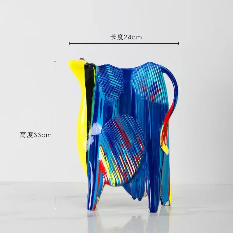 Blue Abstract Resin Horse