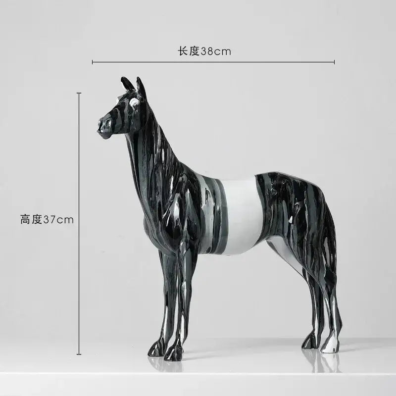 Blue Abstract Resin Horse