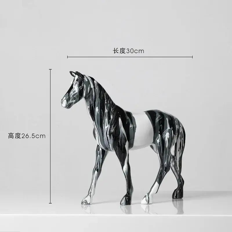 Blue Abstract Resin Horse
