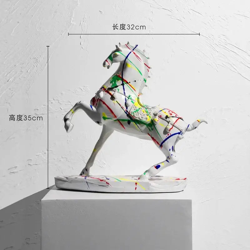 Blue Abstract Resin Horse