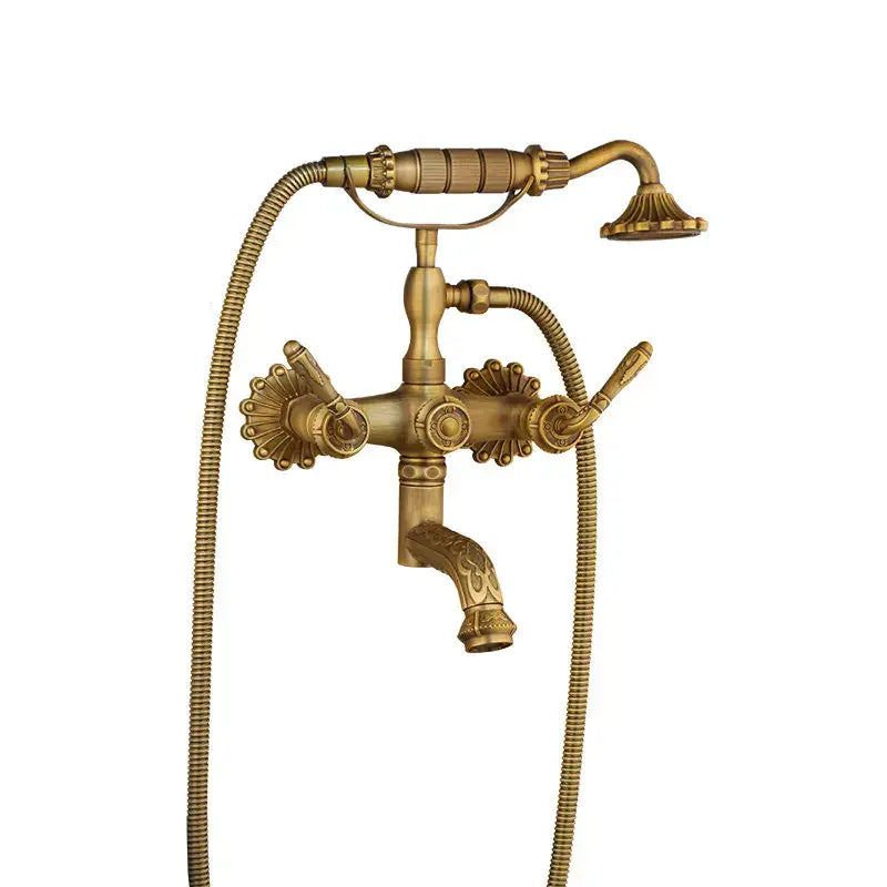 Brass Floral Shower Mixer