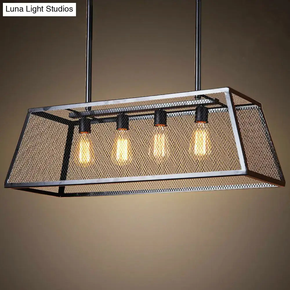 Black Trapezoid Suspension Light