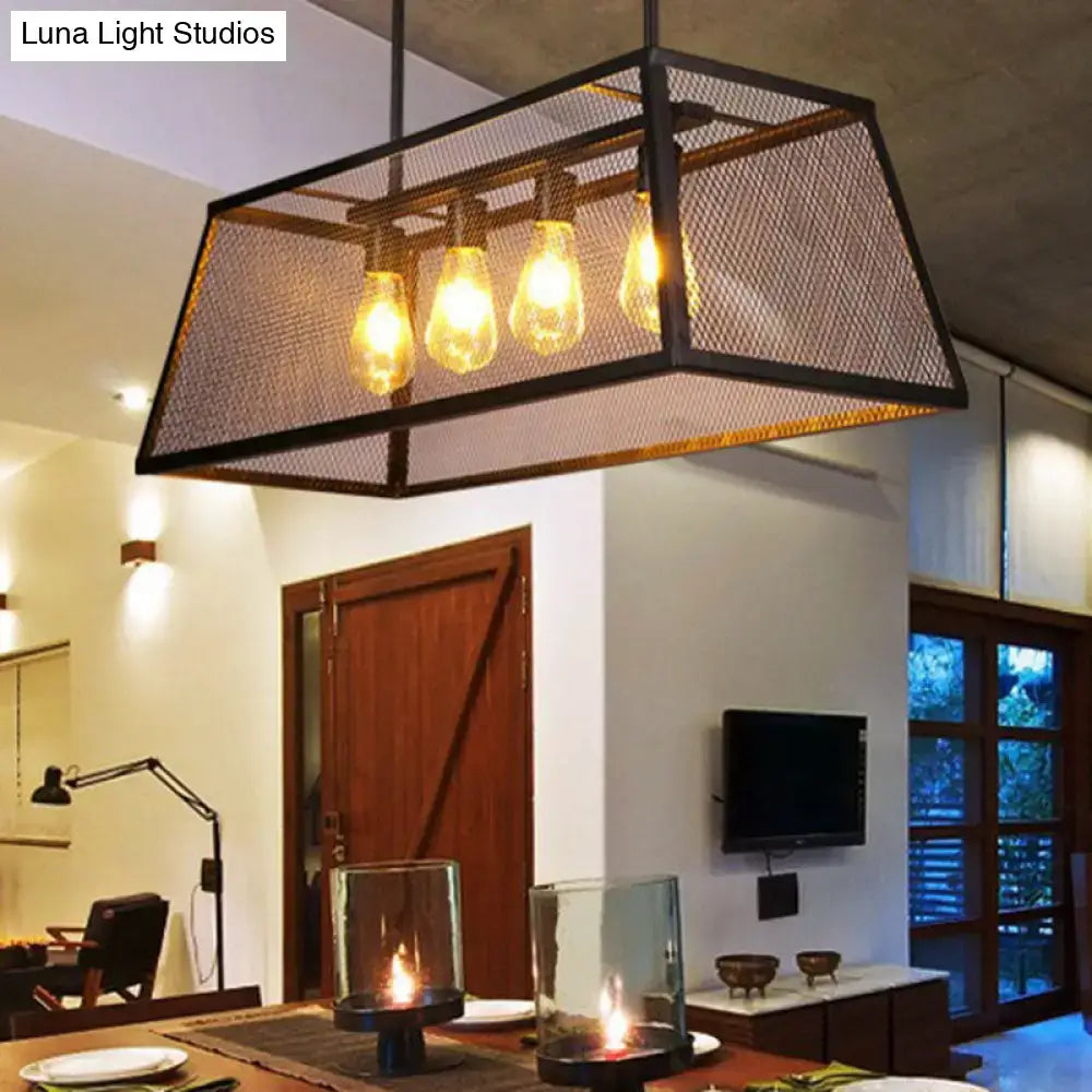 Black Trapezoid Suspension Light