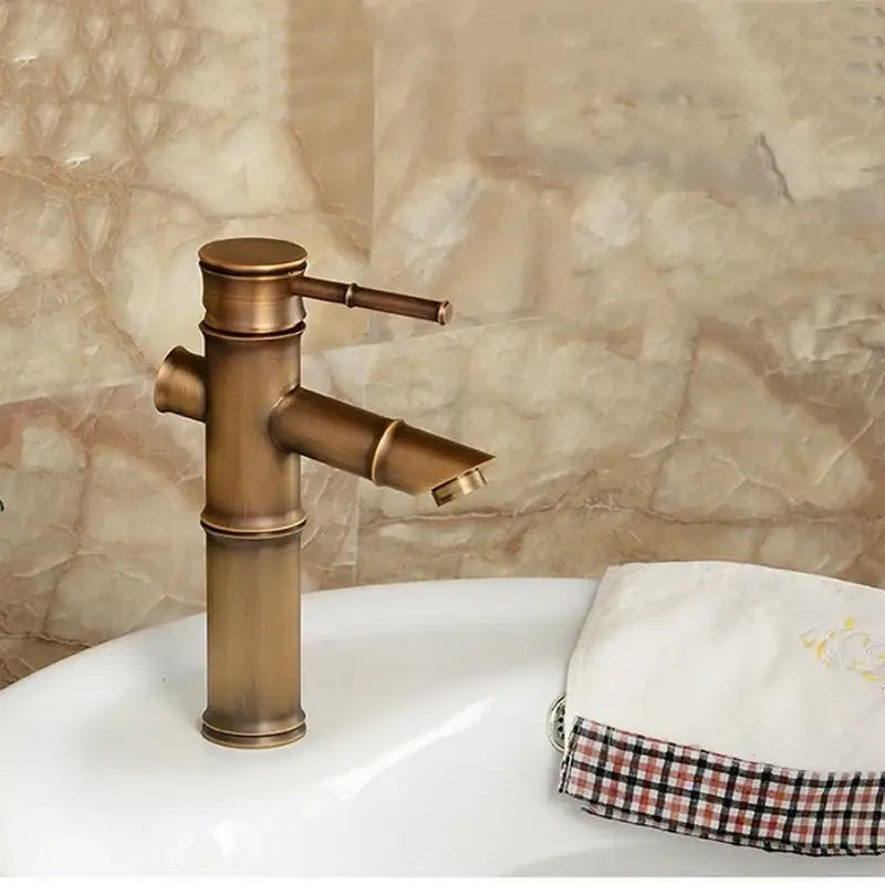 Bamboo Brass Bathroom Faucet