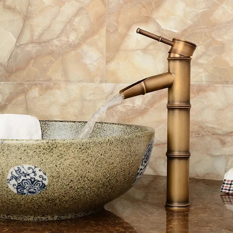 Bamboo Brass Bathroom Faucet