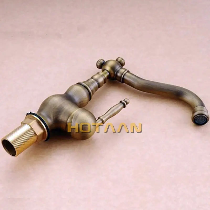 Antique Brass Basin Faucet Single Lever