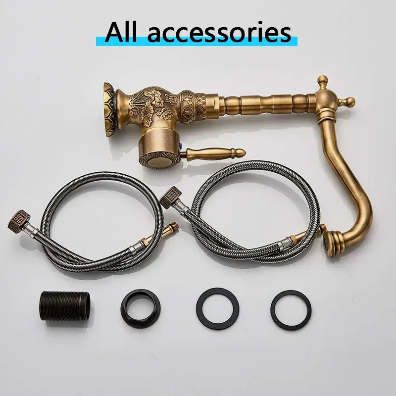 Brass Carved Basin Faucet