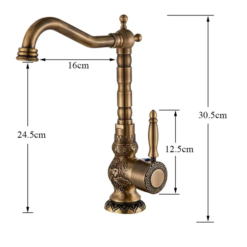 Brass Carved Basin Faucet