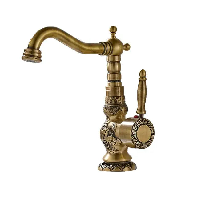 Brass Carved Basin Faucet
