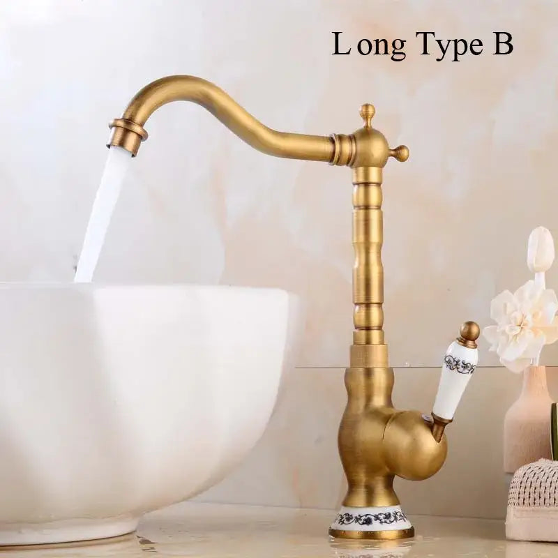 Brass Floral Handle Mixer