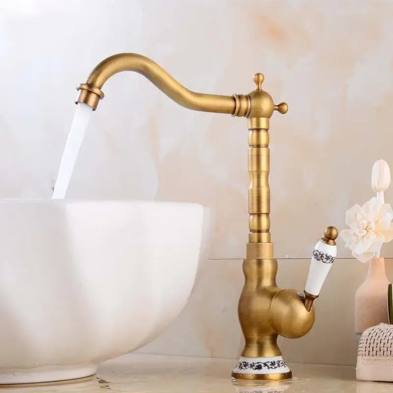 Brass Floral Handle Mixer