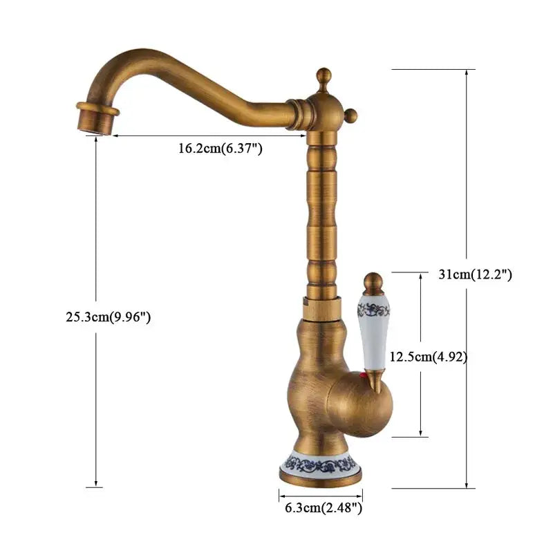 Brass Floral Handle Mixer