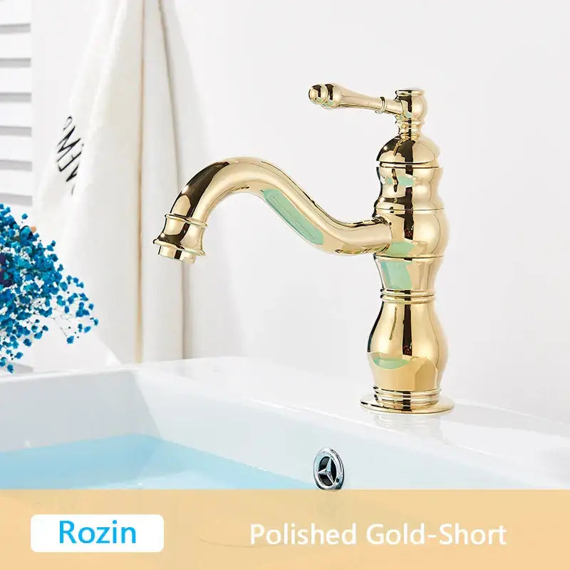 Antique Brass Basin Faucet Single Handle
