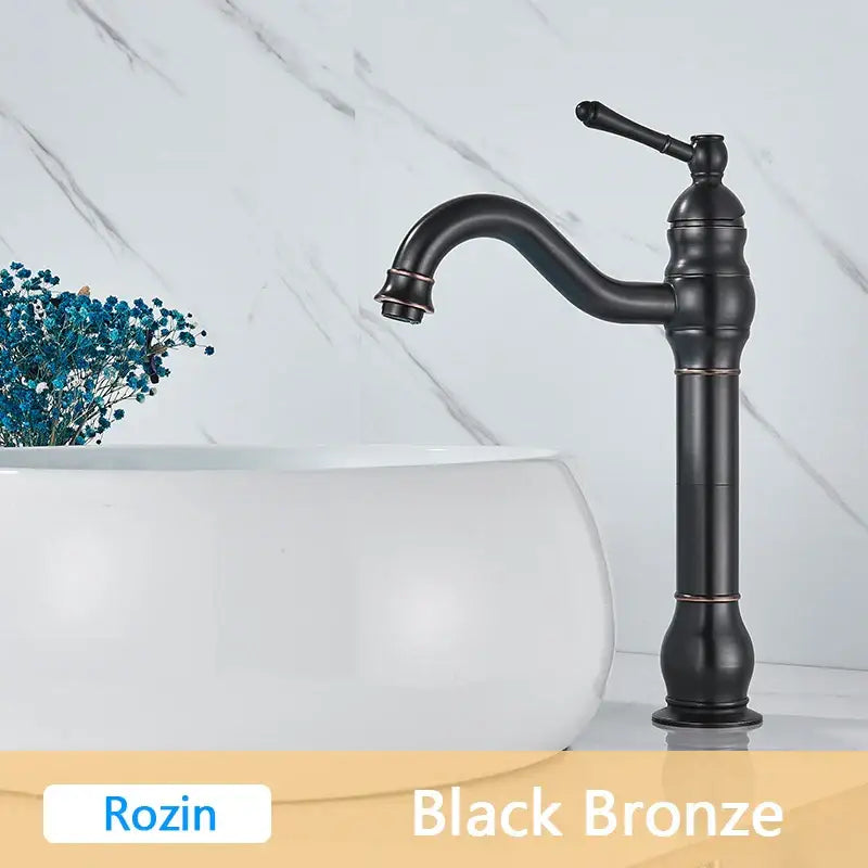 Antique Brass Basin Faucet Single Handle