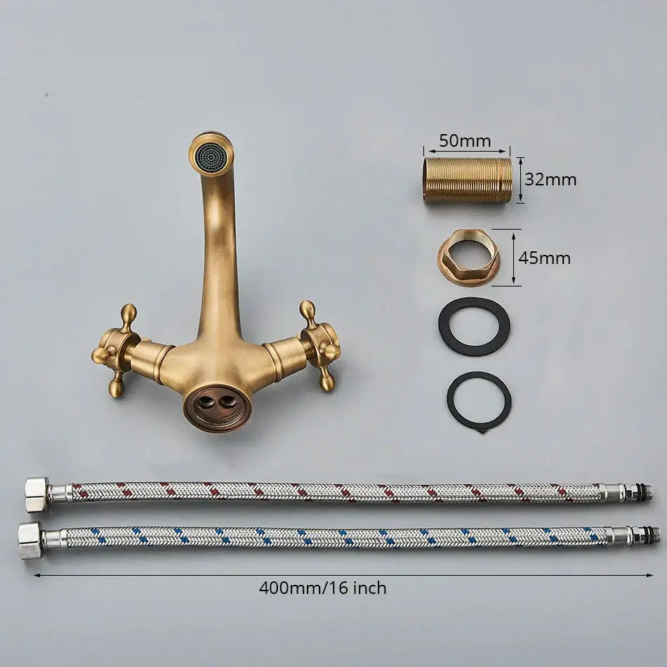 Antique Brass Cross Faucet
