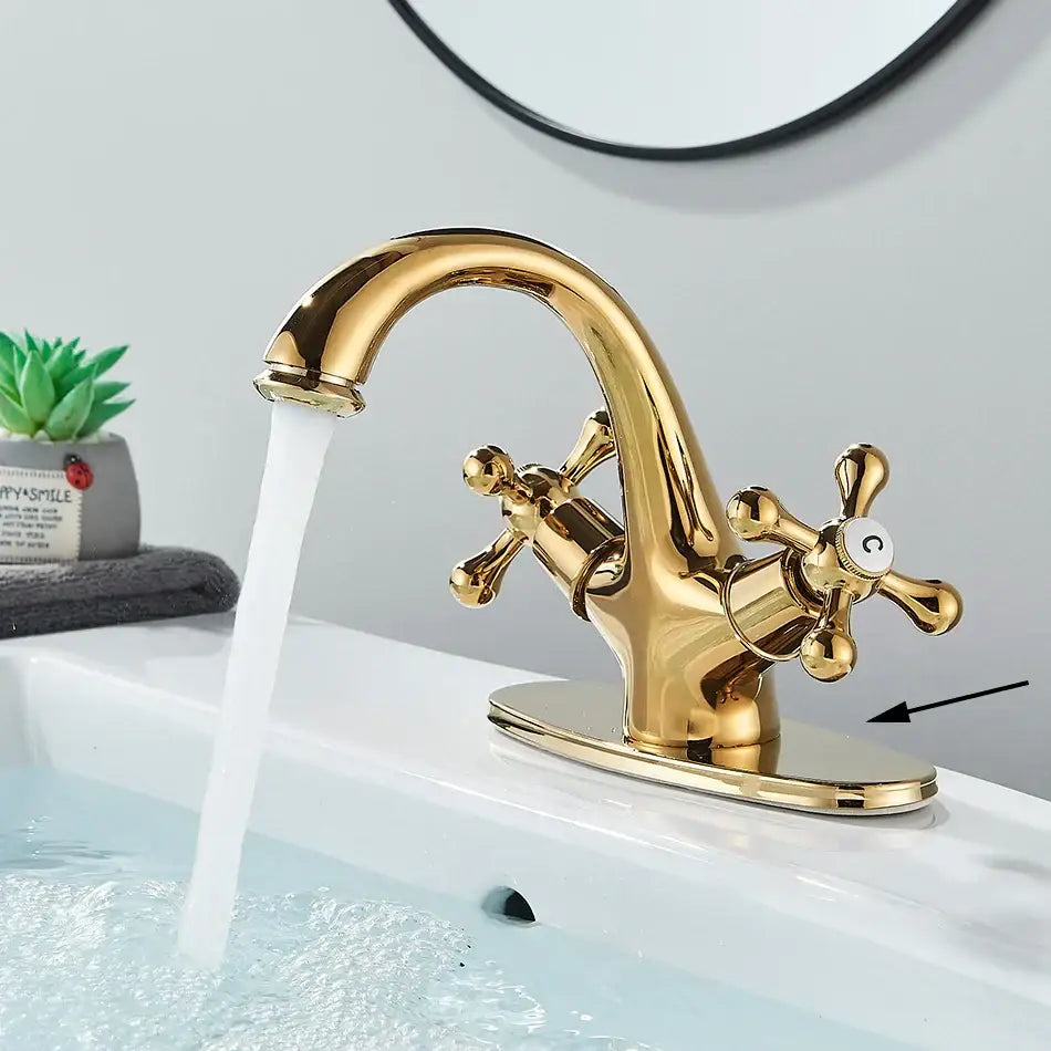 Antique Brass Cross Faucet