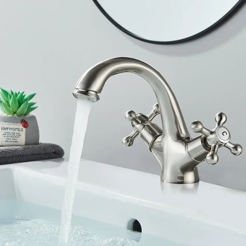 Antique Brass Cross Faucet