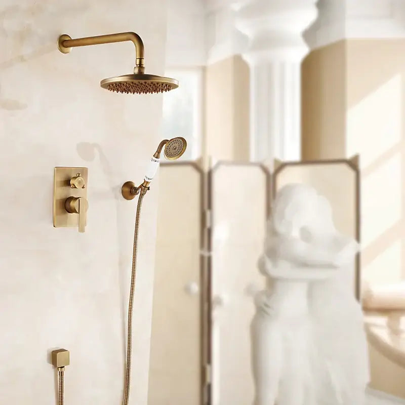 Black Gold Brass Shower Mixer