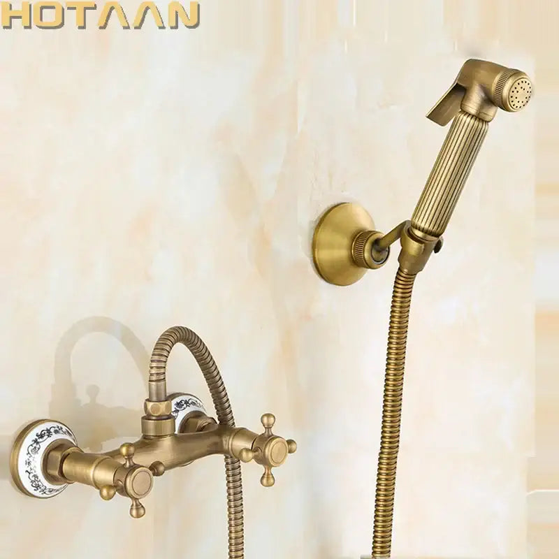 Brass Floral Knob Bidet