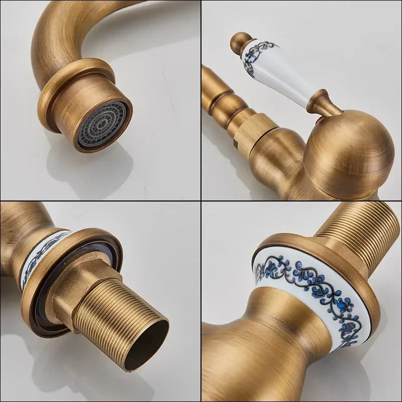 Brass Floral Kitchen Faucet