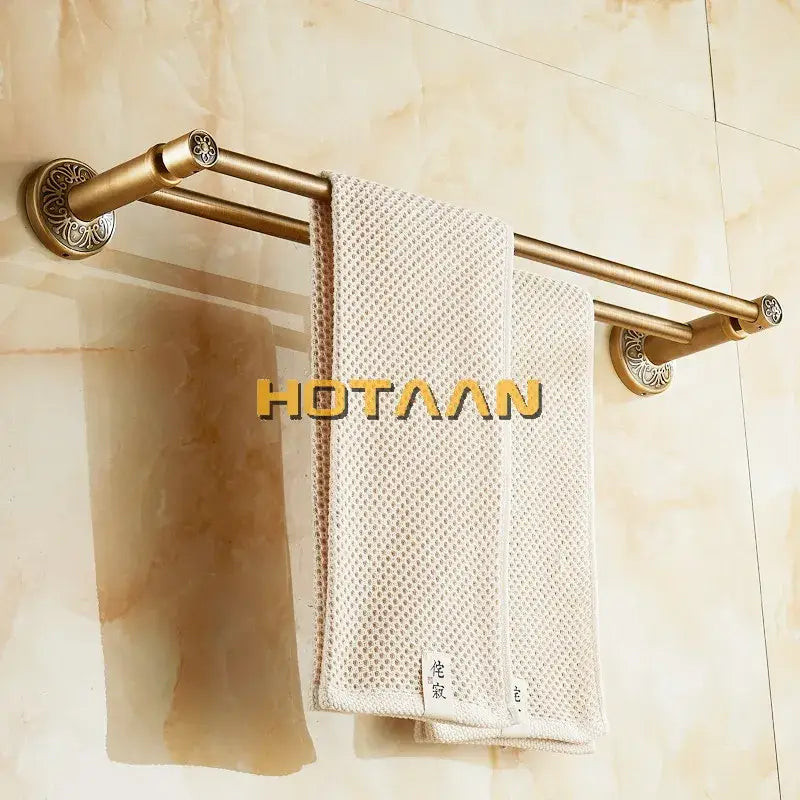 Brass Floral Towel Rack