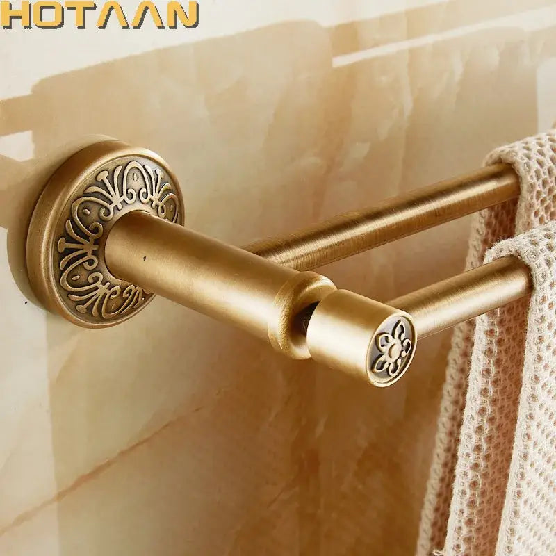 Brass Floral Towel Rack