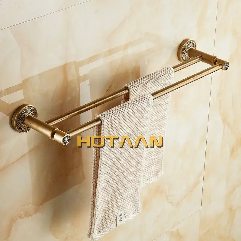Brass Floral Towel Rack