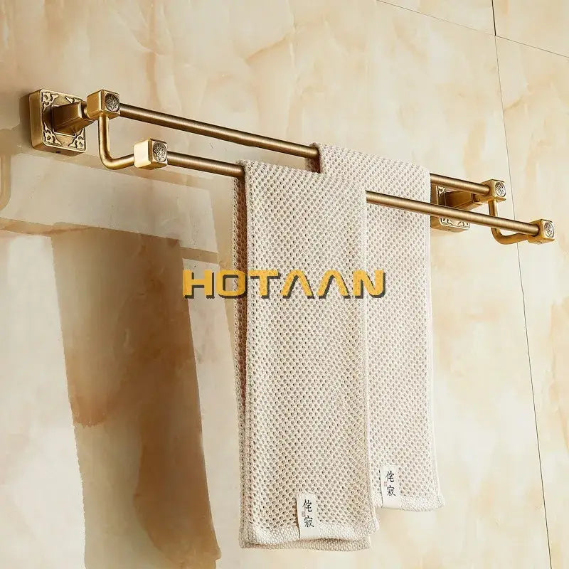 Antique Brass Double Towel Bar