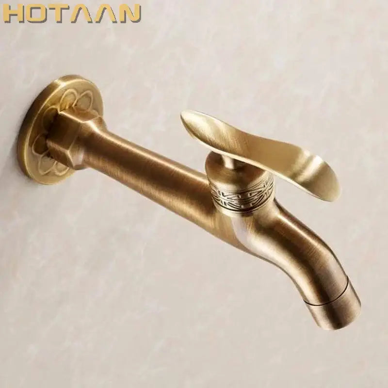 Brass Floral Wall Bibcock