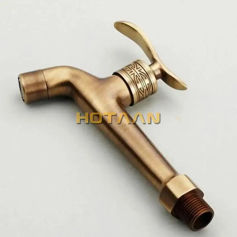 Brass Floral Wall Bibcock