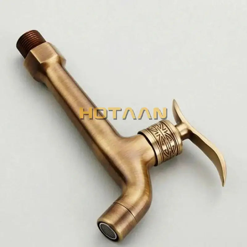 Brass Floral Wall Bibcock