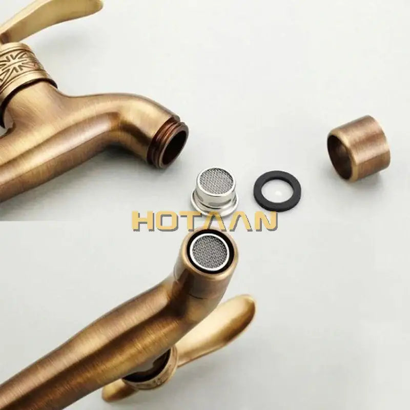 Brass Floral Wall Bibcock