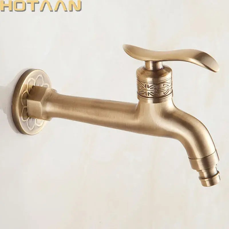 Brass Floral Wall Bibcock