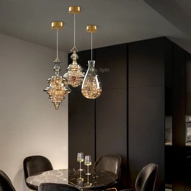 Brass Tiered Pendant Light
