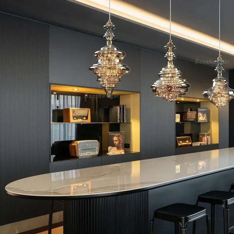 Brass Tiered Pendant Light