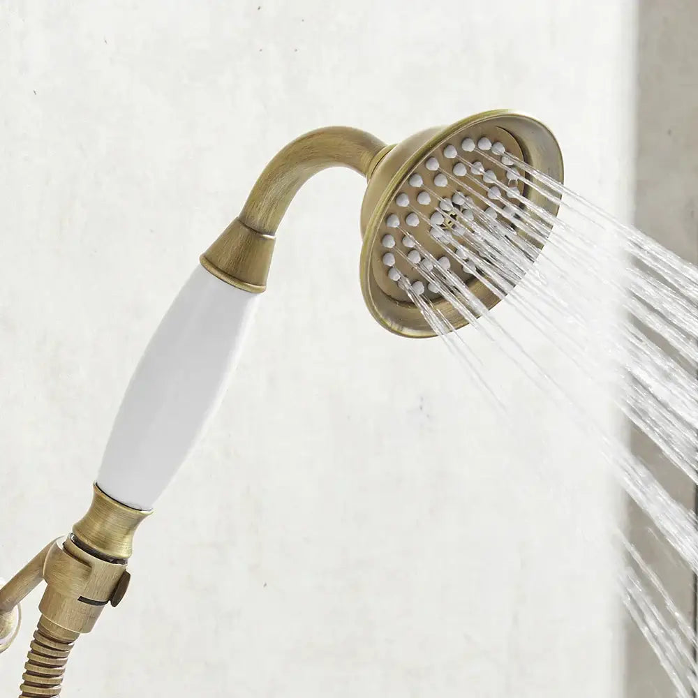 Antique Brass Handheld Ceramic Shower Faucet