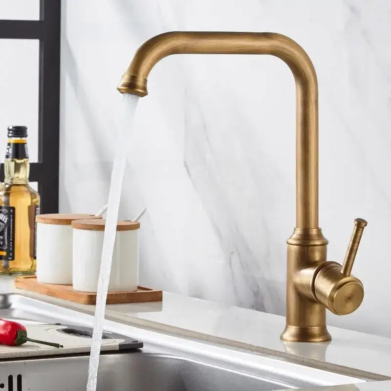 Brass Swivel Spout Kitchen Faucet