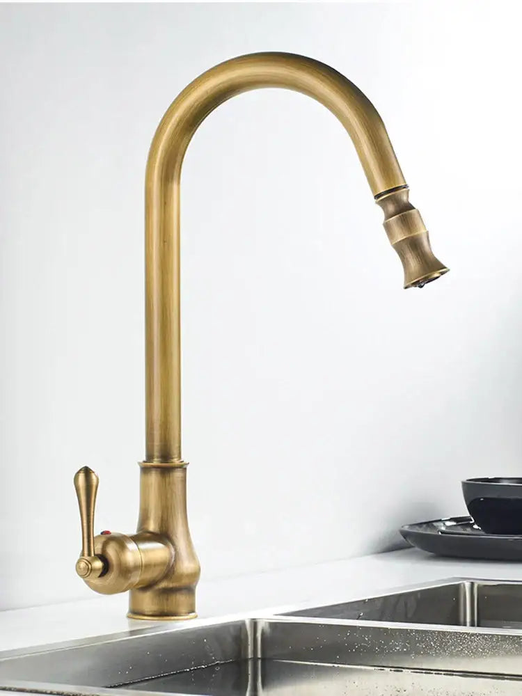 Antique Brass Kitchen Faucet