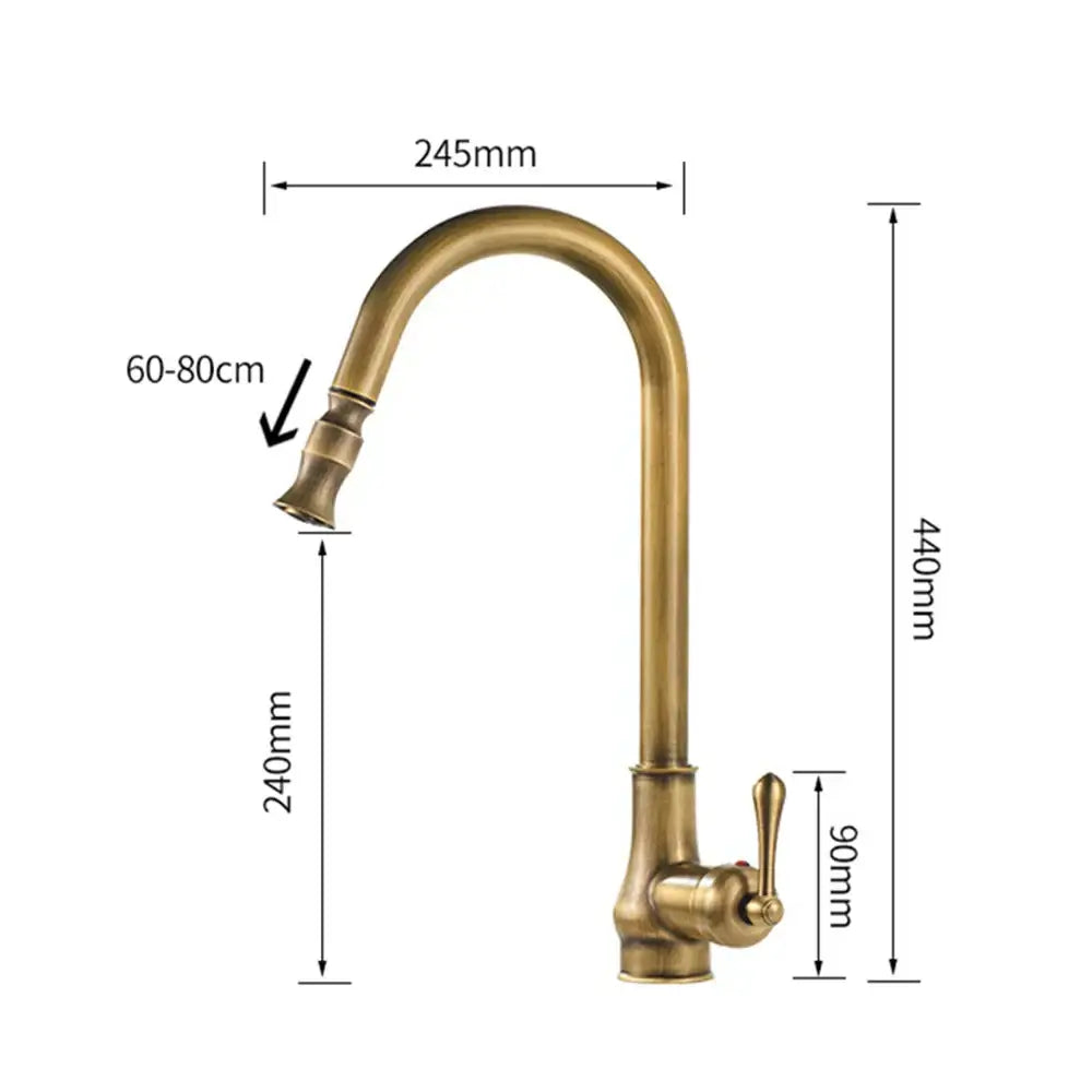 Antique Brass Kitchen Faucet