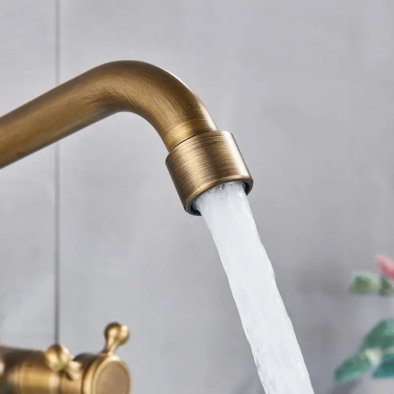 Brass Cross Handle Kitchen Faucet