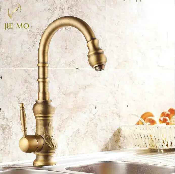 Brass Floral Basin Faucet