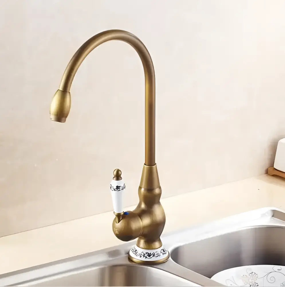 Brass Floral Basin Faucet