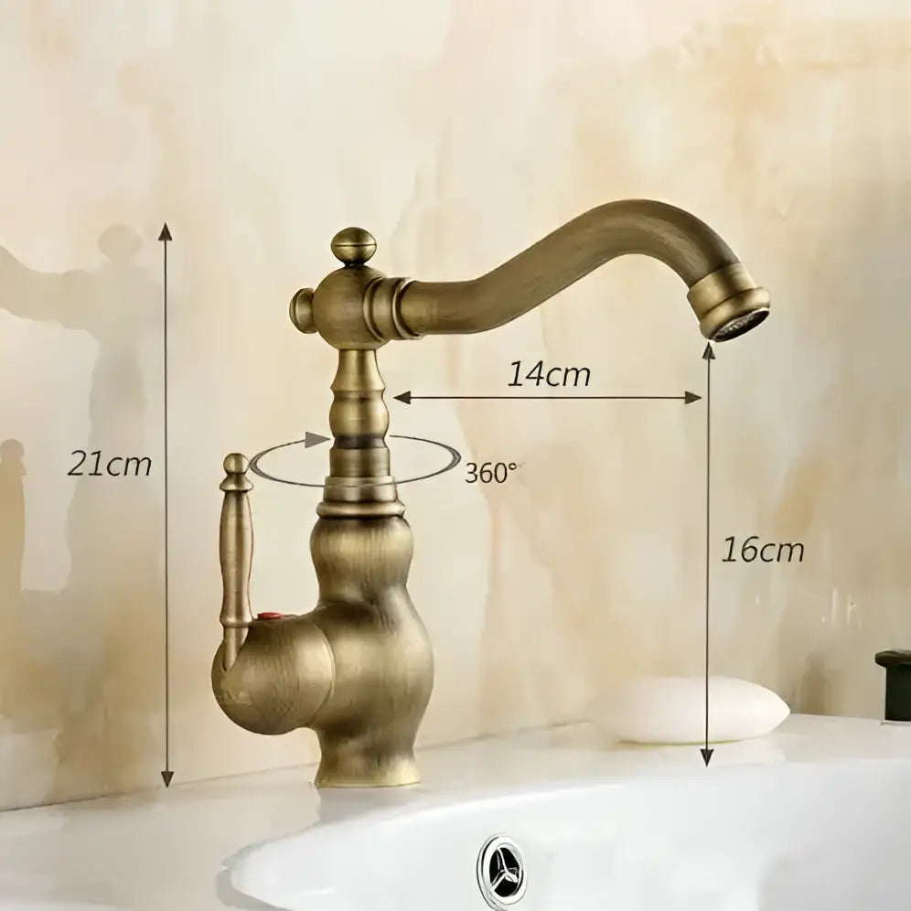 Brass Floral Basin Faucet