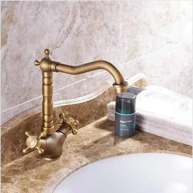 Brass Floral Basin Faucet
