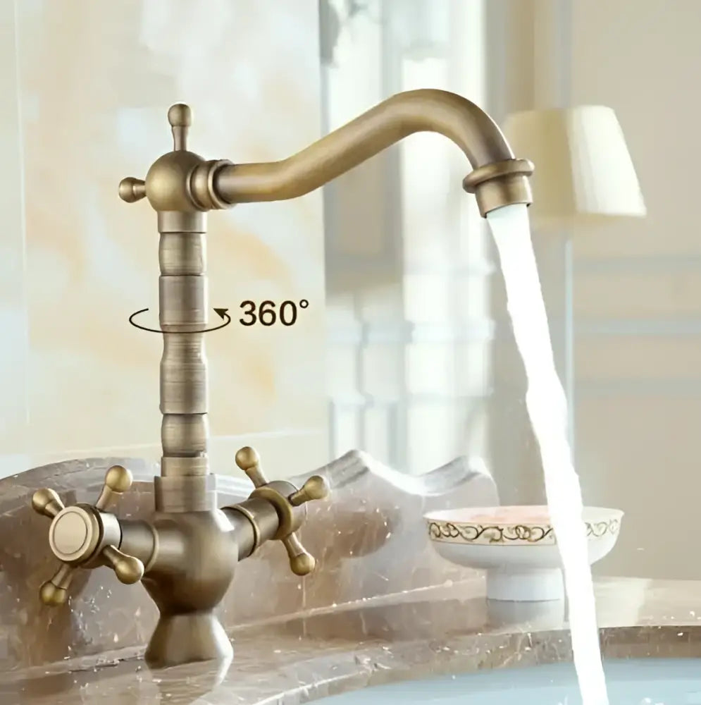 Brass Floral Basin Faucet