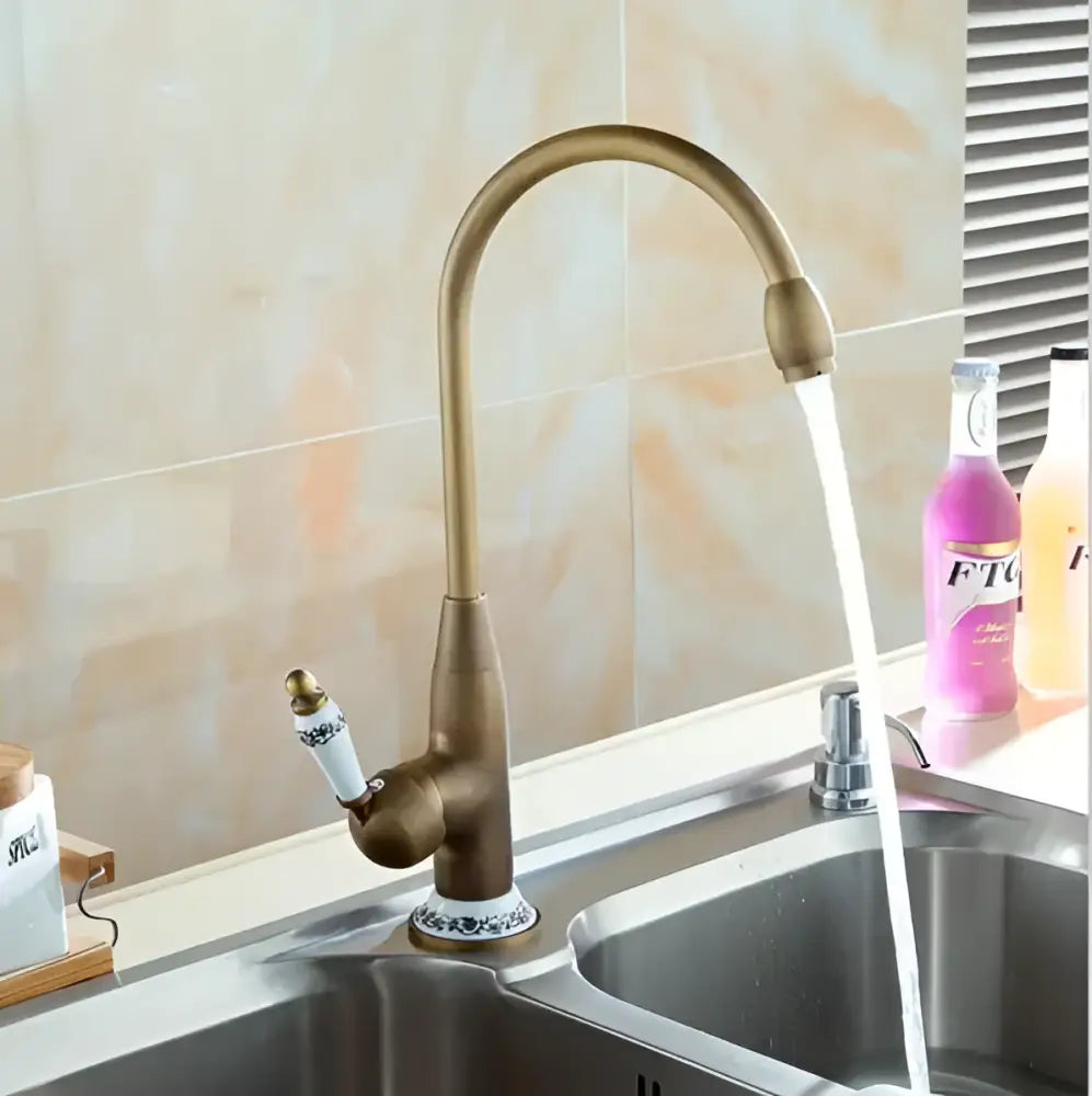 Brass Floral Basin Faucet