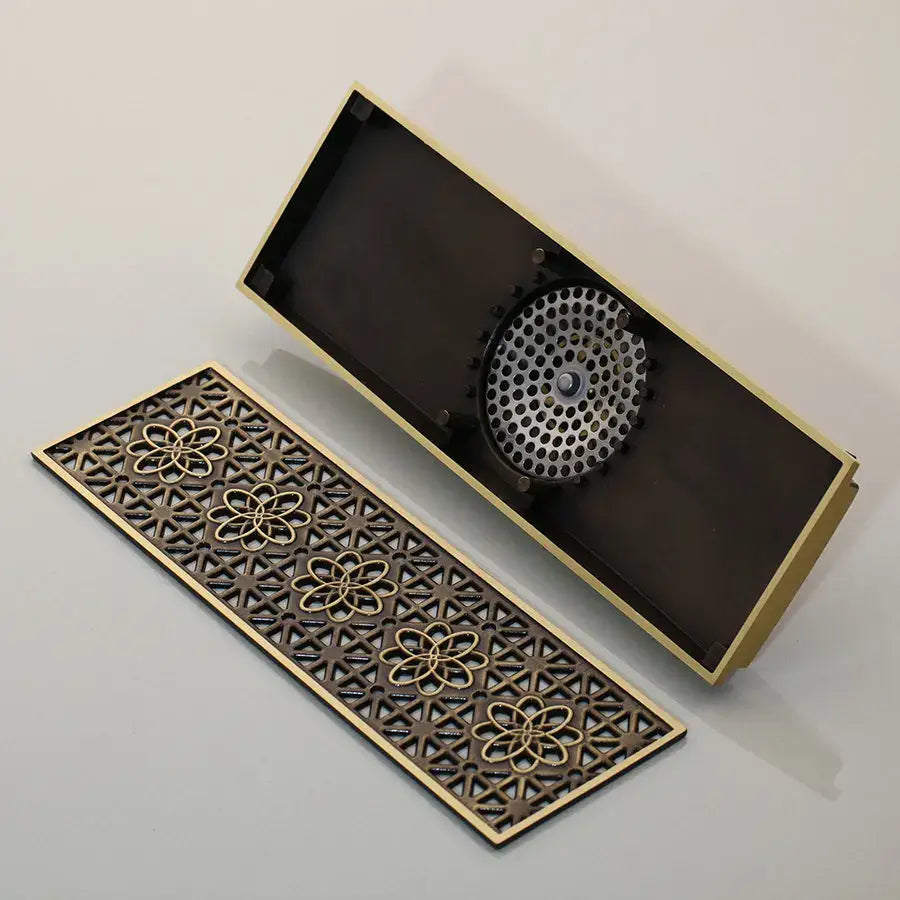 Brass Floral Decorative Floor Drain