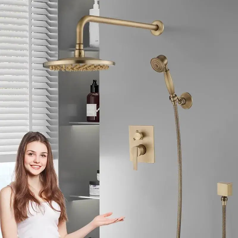 Brass Handheld Shower Kit 10-Inch